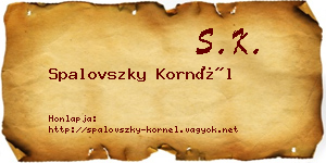 Spalovszky Kornél névjegykártya